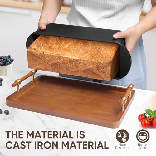 Oranbulb 0013 Cast Iron Bread Pan With Lid 13X5 Inch, Nonstick Popover Pan For Sourdough And Homemade Bread, Mini Loaf Pans thumb #5