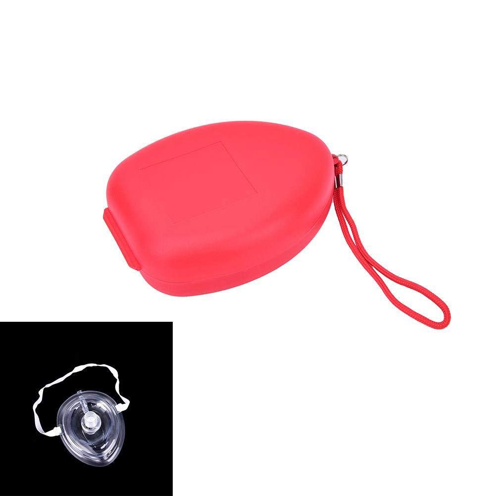 CPR Rescue Mask, primo soccorso, per adulti/bambini, custodia rigida con cinturino da polso