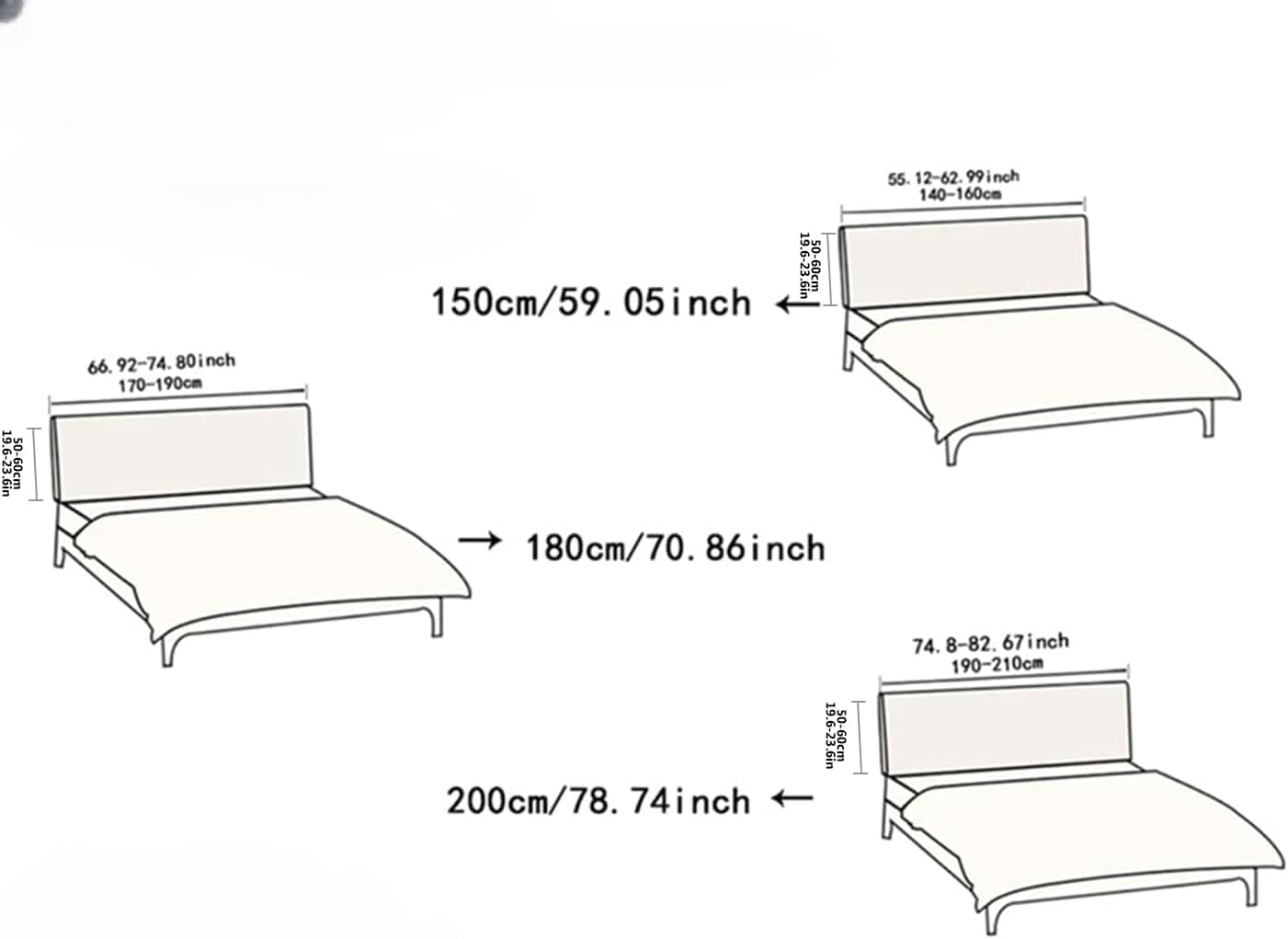 CAMZ Stretch Headboard Covers for Queen King Size Bed Headboard Slipcover, Jacquard Bed Head Cover Anti Slip Headboard Dustproof Protector Cover (Milky White,King Headboard Length(75"-82"))