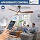Depuley Leise Deckenventilator mit Beleuchtung für Außen: LED Lampe mit Ventilator für Garten Terrasse - 132CM Groß Deckenventilator mit Licht und APP für Wohnzimmer Restaurant Büro, Braun