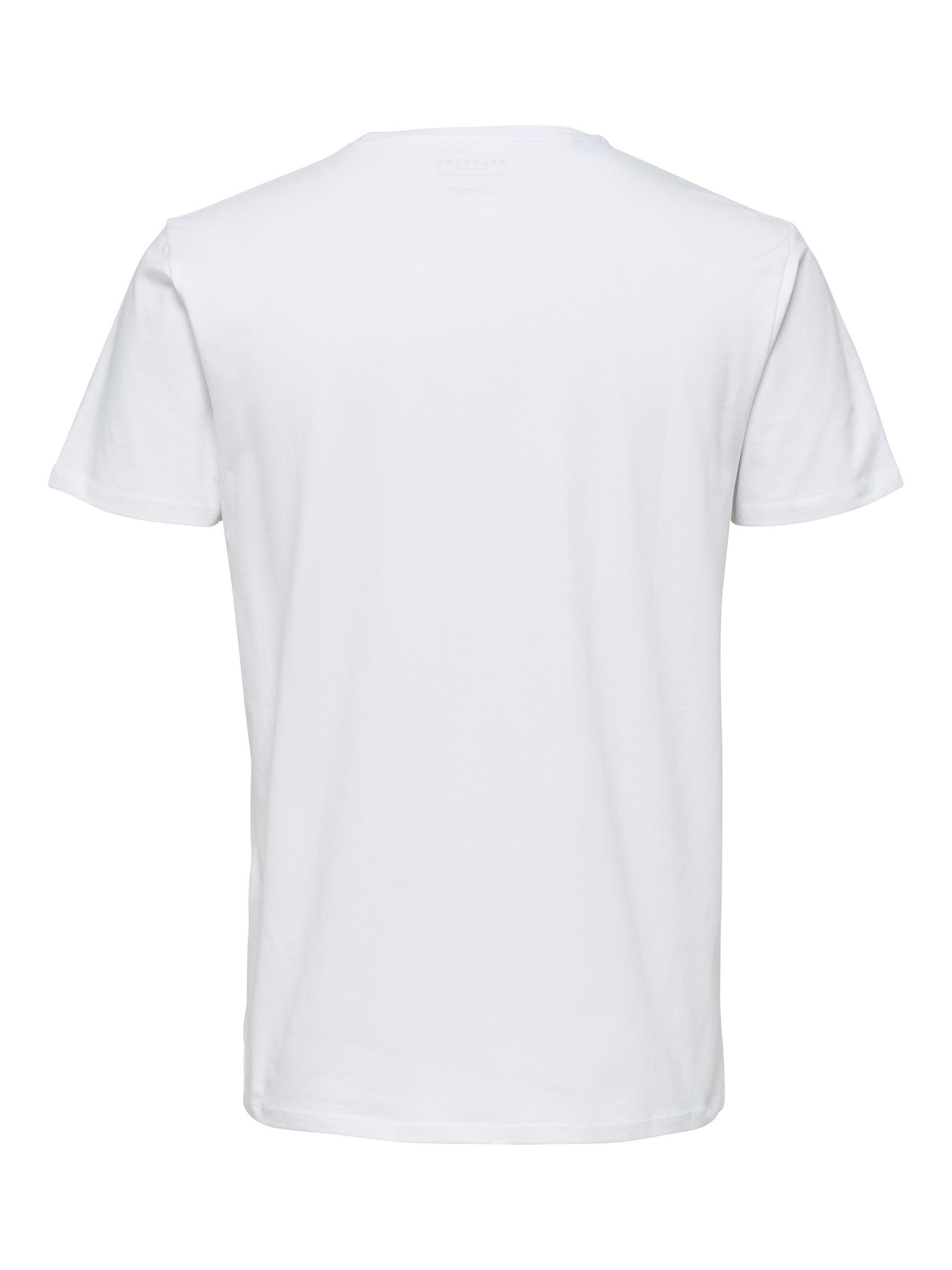 SELECTED HOMME Men's T-Shirt - White - Medium