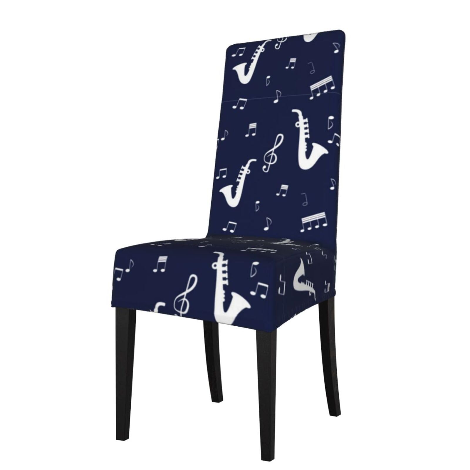LKYMOH Music Notes Saxophones, Chair Covers Stretch Chair Slipcovers for Dining Room, for Party Pet Protection Universal Fit Soft Polyester