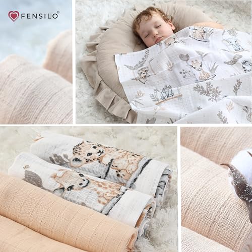 Langes en mousseline bébé coffret de naissance mixte 4 pièces - 5