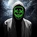 LED Halloween Mask,Scary mask with LED Light,Multiple Choices, Three Colors,Cosplay EL Wire Glowing mask for Halloween Festival Party (Green)
