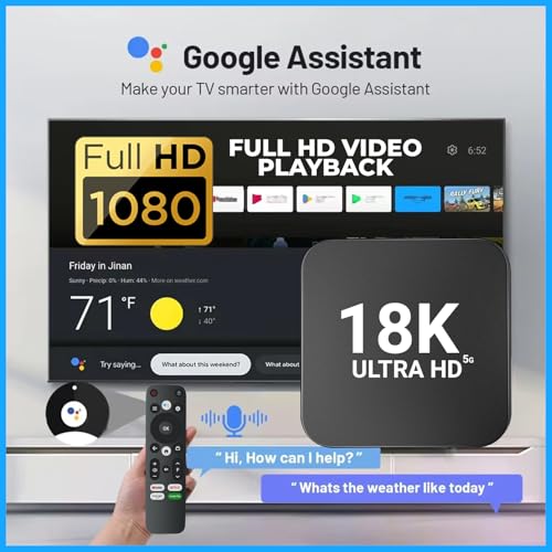 Image of Android TV Box 8GB RAM+128 GB ROM Built-in Chromecast Dolby Music Support Android Version 13 Smart OTT Television Box (Black, HDMI Working, Support Up to 1080P)