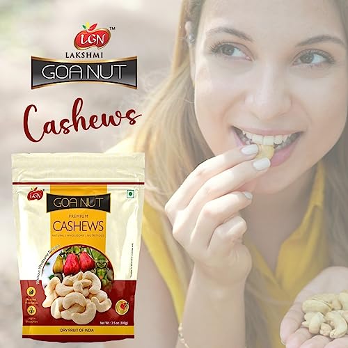 Image of Saanvi LGN 100% Natural & Crunchy Premium Whole Cashews, Nutritious & Delicious Nuts, High Fiber, Rich In Protein 250gmx4=1kg Pouch.Pack of- (4)