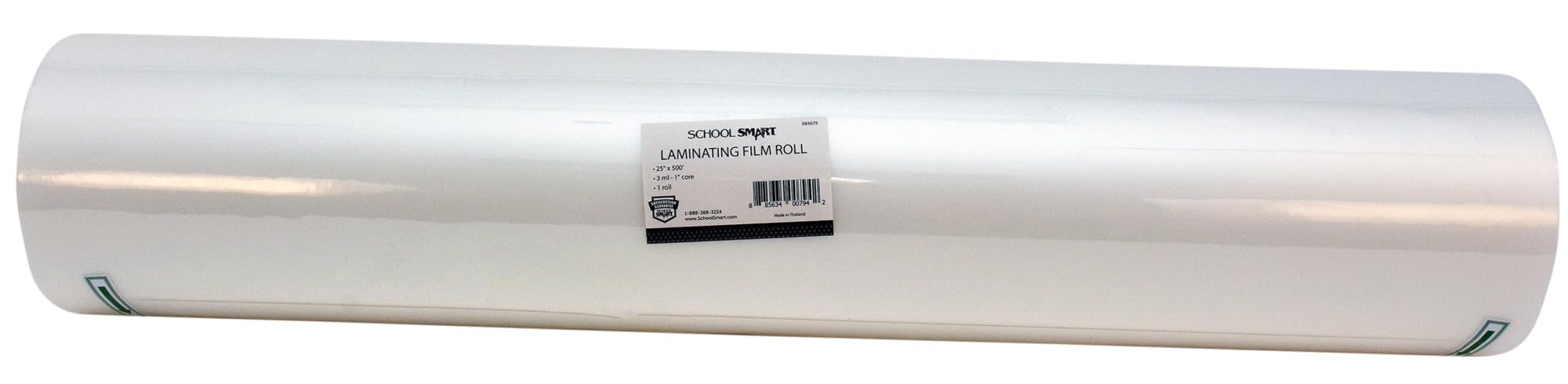 School Smart Laminating Film Roll, 25 Inches x 500 Feet, 3 Mil Thick, High Gloss