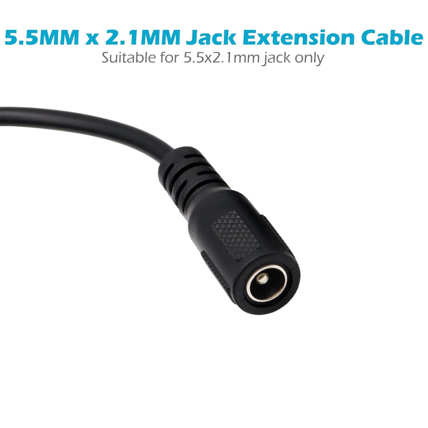 5.5mm x 2.1mm DC Power Extension Cable, 2-Pack 6FT 5.5x2.1mm Extension Cord Male to Female Plug Jack Power Supply Adapter Cable for Security Camera CCTV Surveillance IP Camera LED Strip DVR Router