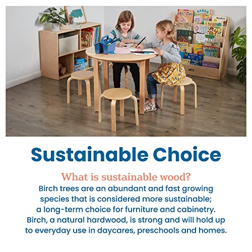 Ecr4Kids Bentwood Round Table And Stool Set, Children's Furniture, Natural, 5-Piece #TOP6