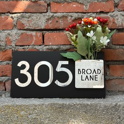 Plaque de numéro de maison personnalisée 15x30 cm pour l'adresse de porte extérieure