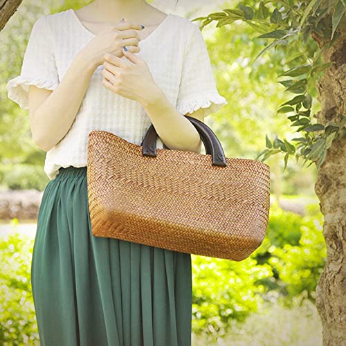 Bolso Tote de Ratan Trenzado para Mujer miniatura 6