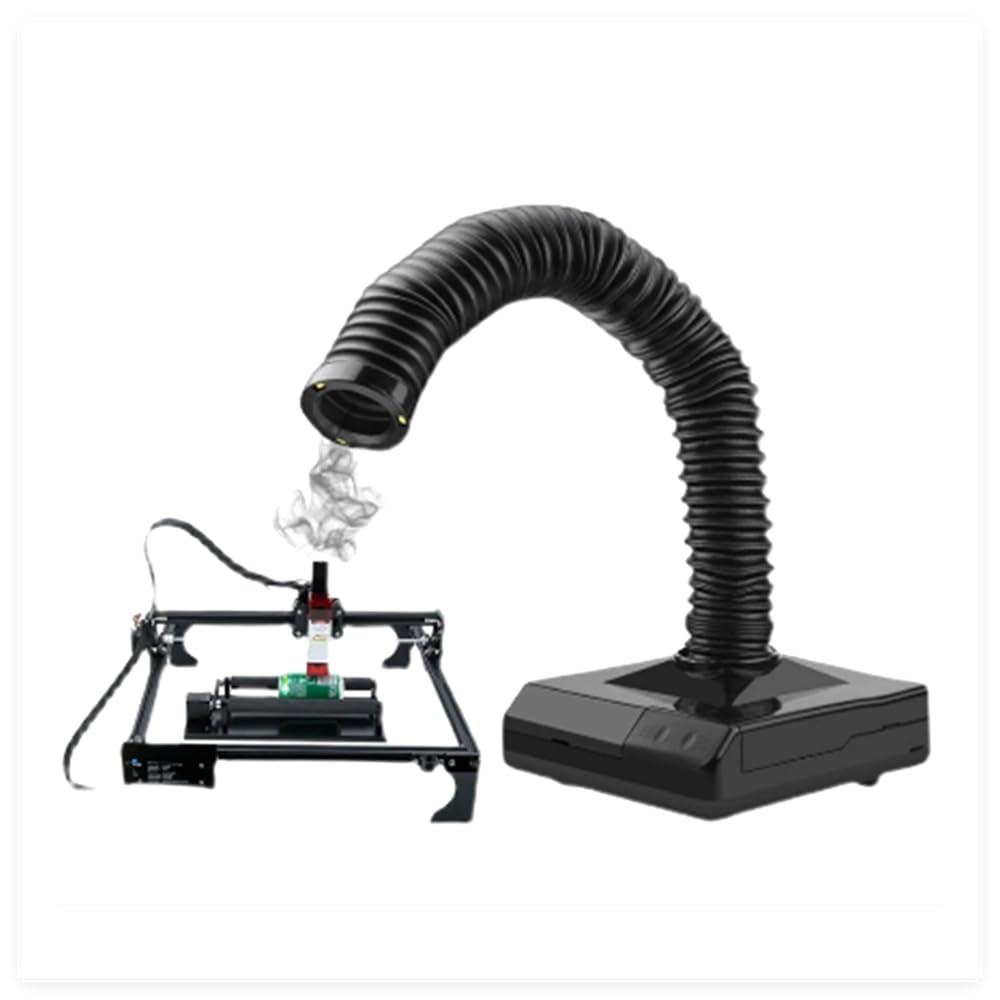 360° Ajustable Absorbedor de Humo Laser de Escritorio con Iluminación LED - Extractor de Humo para Soldadura Metálica, Filtro Anti-Humo para Gravadora Laser/Impresora 3D