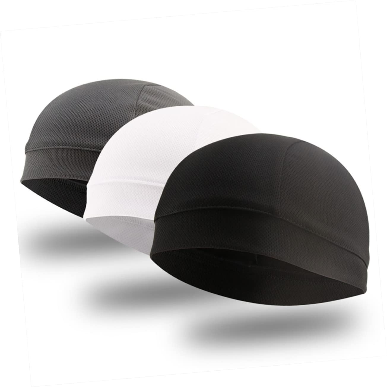 Yardenfun 3pcs Cycling Cap Liner Windproof Helmet Sweat Wicking Liner Quick Dry Sports Inner Cap Comfortable for Helmets Black