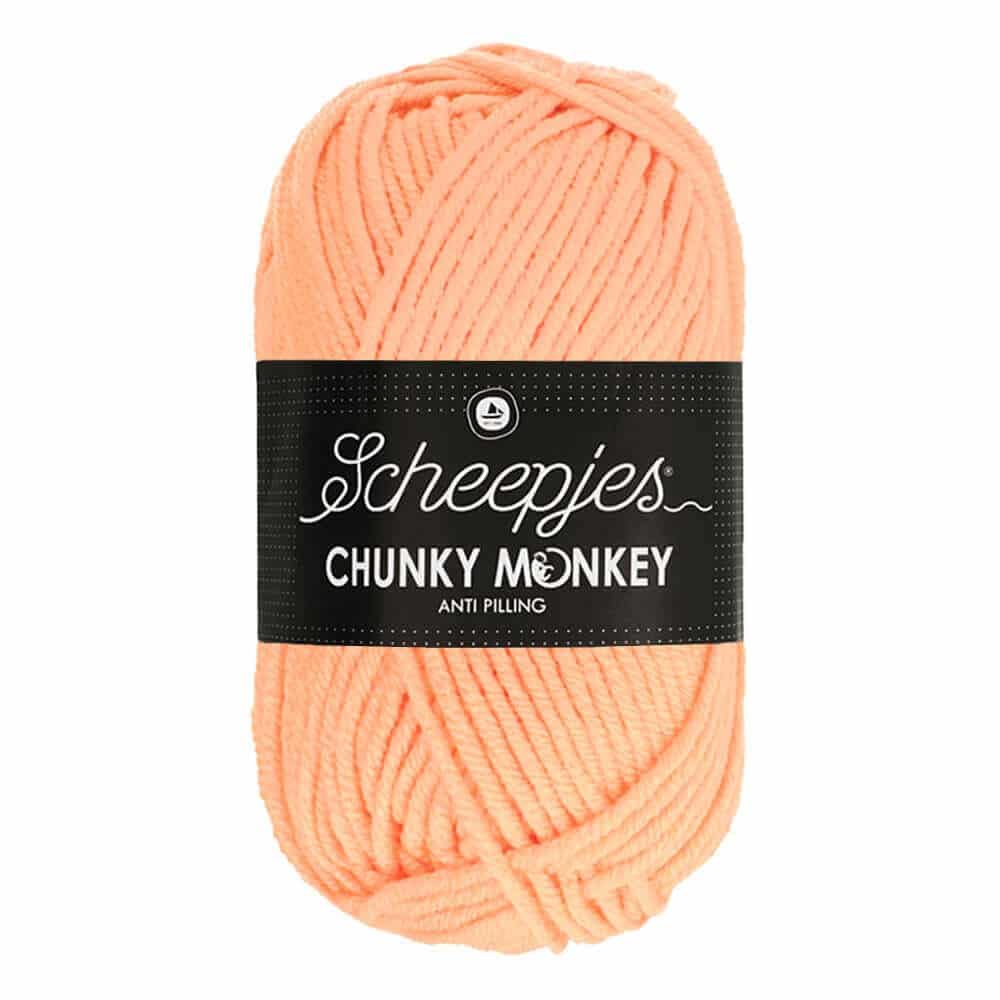 Scheepjes Chunky Monkey Aran Weight Yarn | 100g Ball | Anti-Pilling Acrylic | Soft & Hypoallergenic for Knitting and Crochet Blankets, Toys & Garments (1026 Peach)
