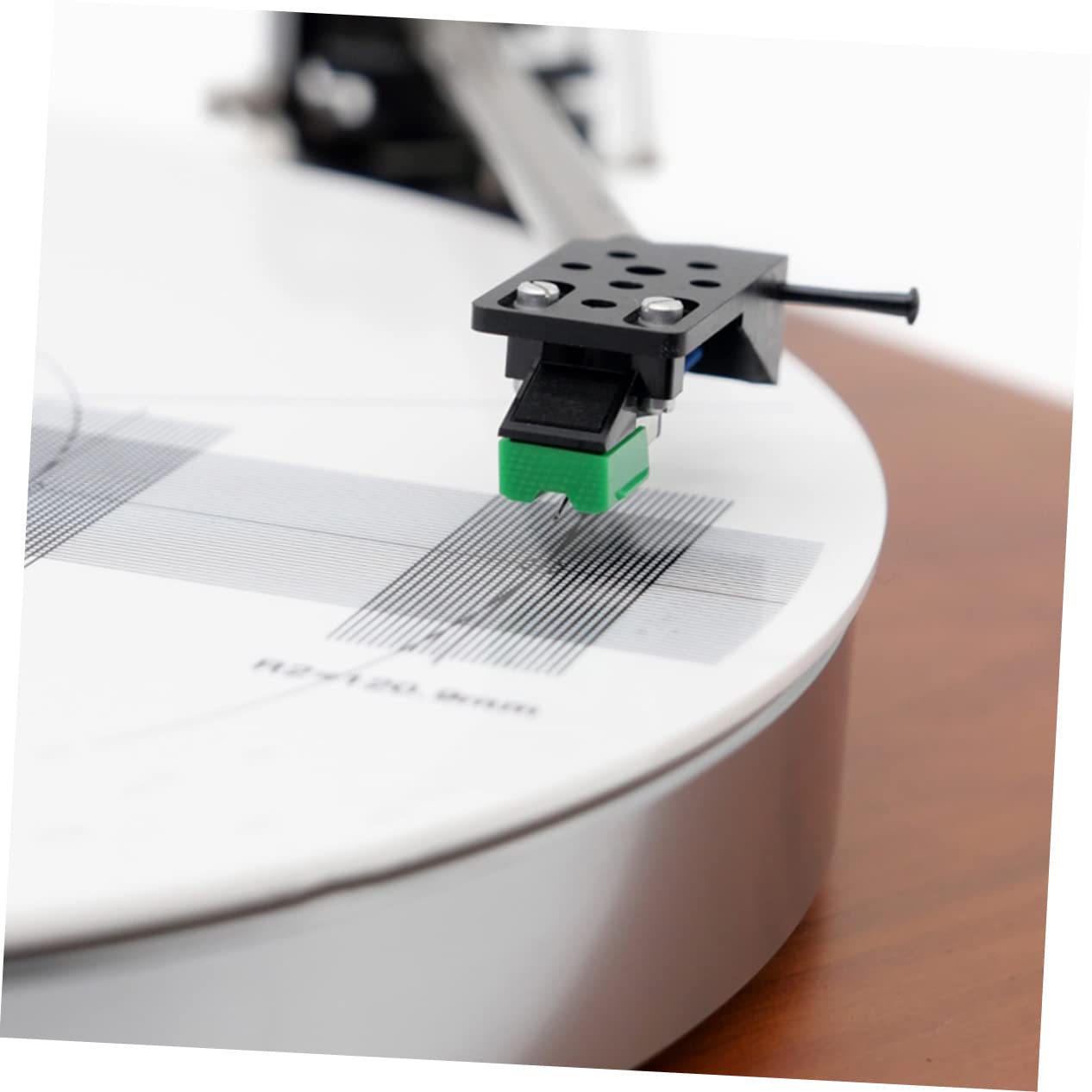 Piastra Calibrazione Puntina 3mm in Acrilico per Giradischi | Regolazione Angolo, Rilevazione Velocità, Accessorio Bianco per Teste Vinile, Regalo Housewarming