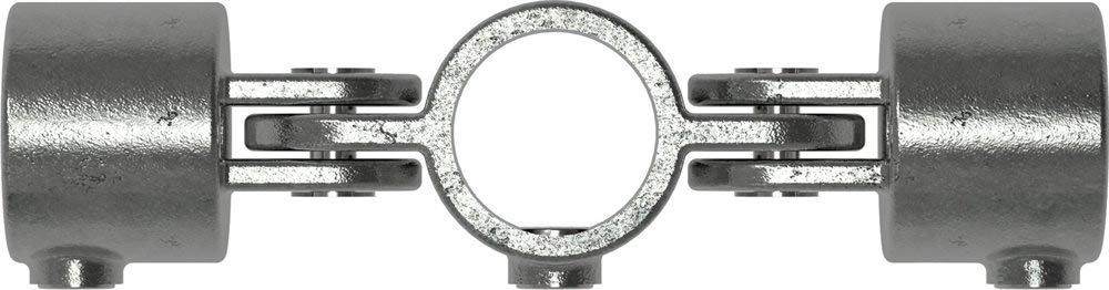 Fenau | Gelenk-Verbinder/Gelenk-Stück, vertikal, doppelt, Ø 60,3 mm, Rohrverbinder, Temperguss galvanisiert, feuerverzinkt, inkl. Schrauben