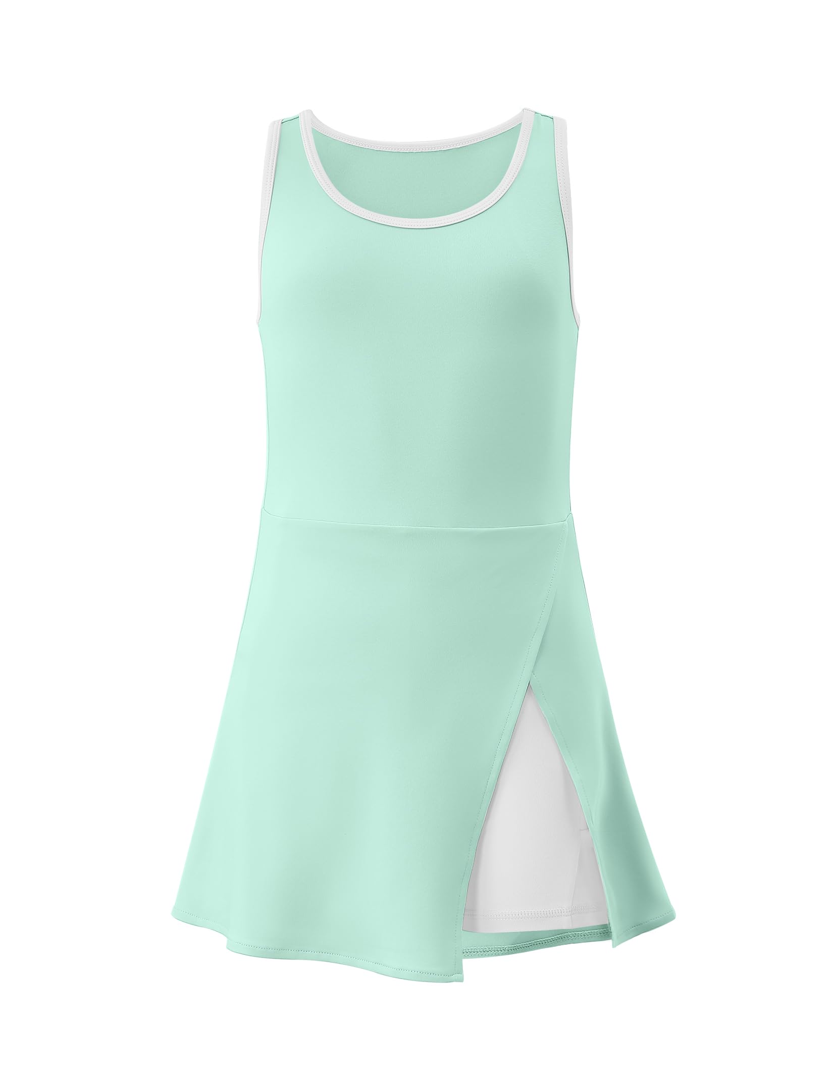Ärmelloses Freizeitkleid für kleine Mädchen, Golfkleid, Tenniskleid, Rundhalsausschnitt, mit Sicherheitsshorts und Taschen