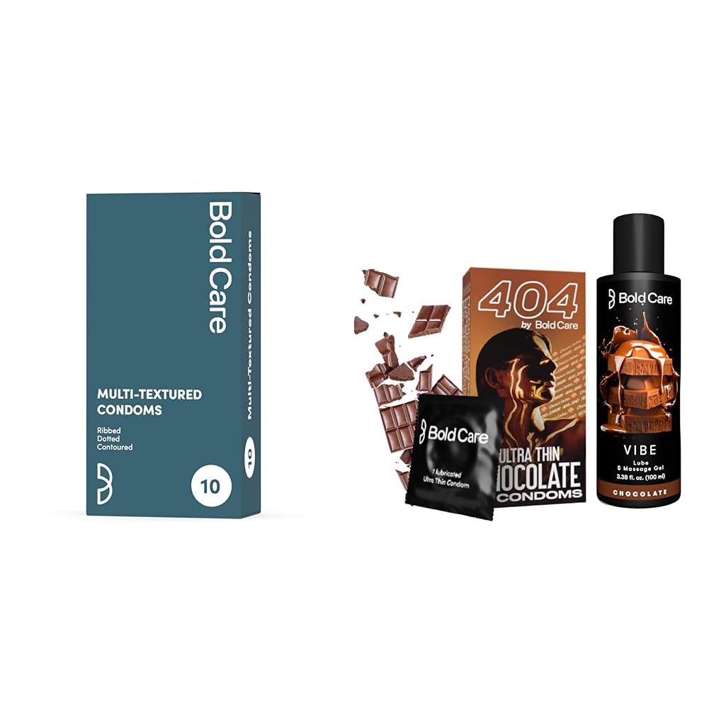 Bold Care Multi-textured Condoms (Pack of 1) | Bold Care 404 Super Ultra Thin Chocolate Flavored Condoms For Men - 60 Microns - 10 Units + Bold C-image-32