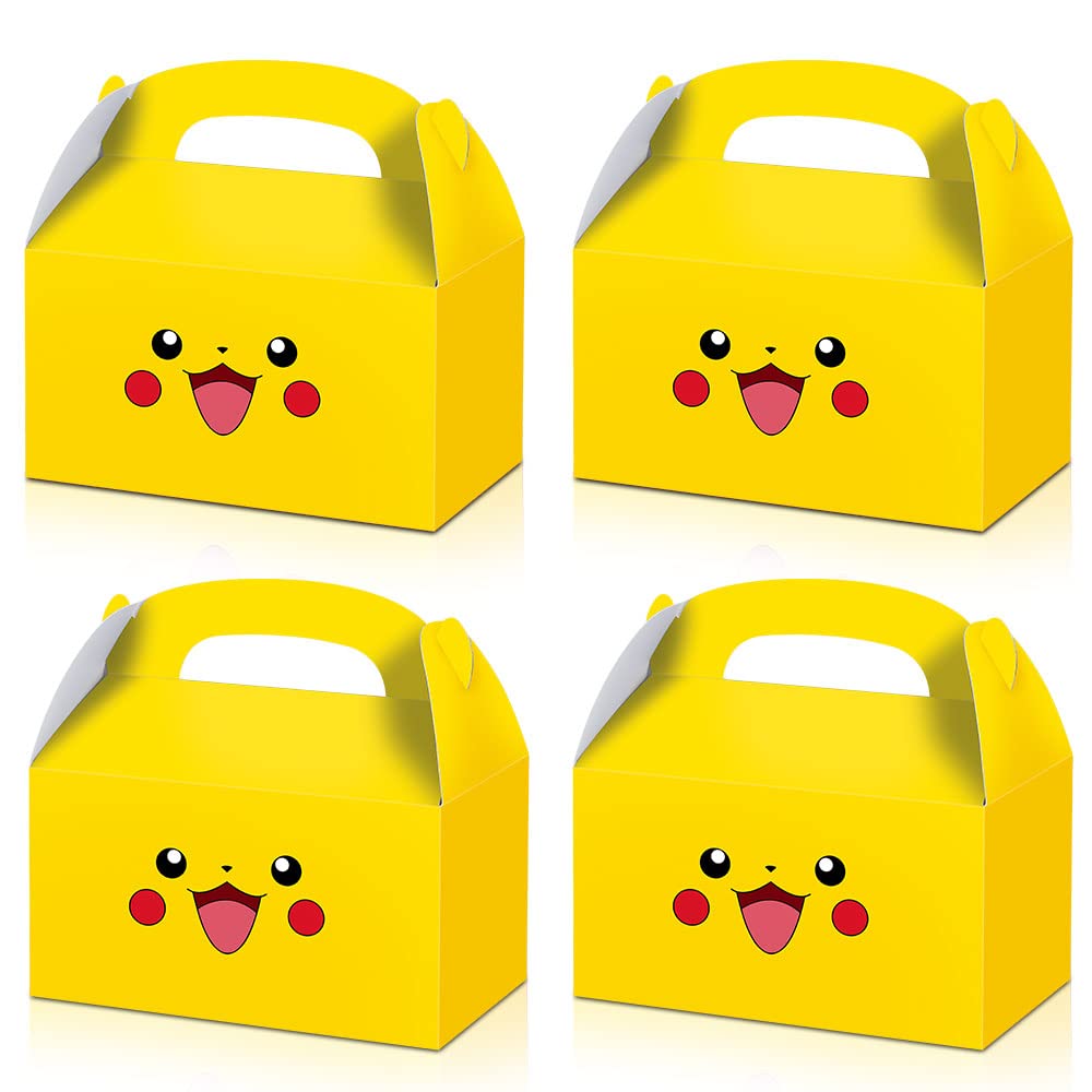 BCHOCKS 24 PCS Game Theme Birthday Party Paper Gift Boxes for Pocket Monster Party Supplies Birthday Party Decorations - Party Favor Goody Treat Candy Boxes for Game Kids Adults Birthday Party Decor