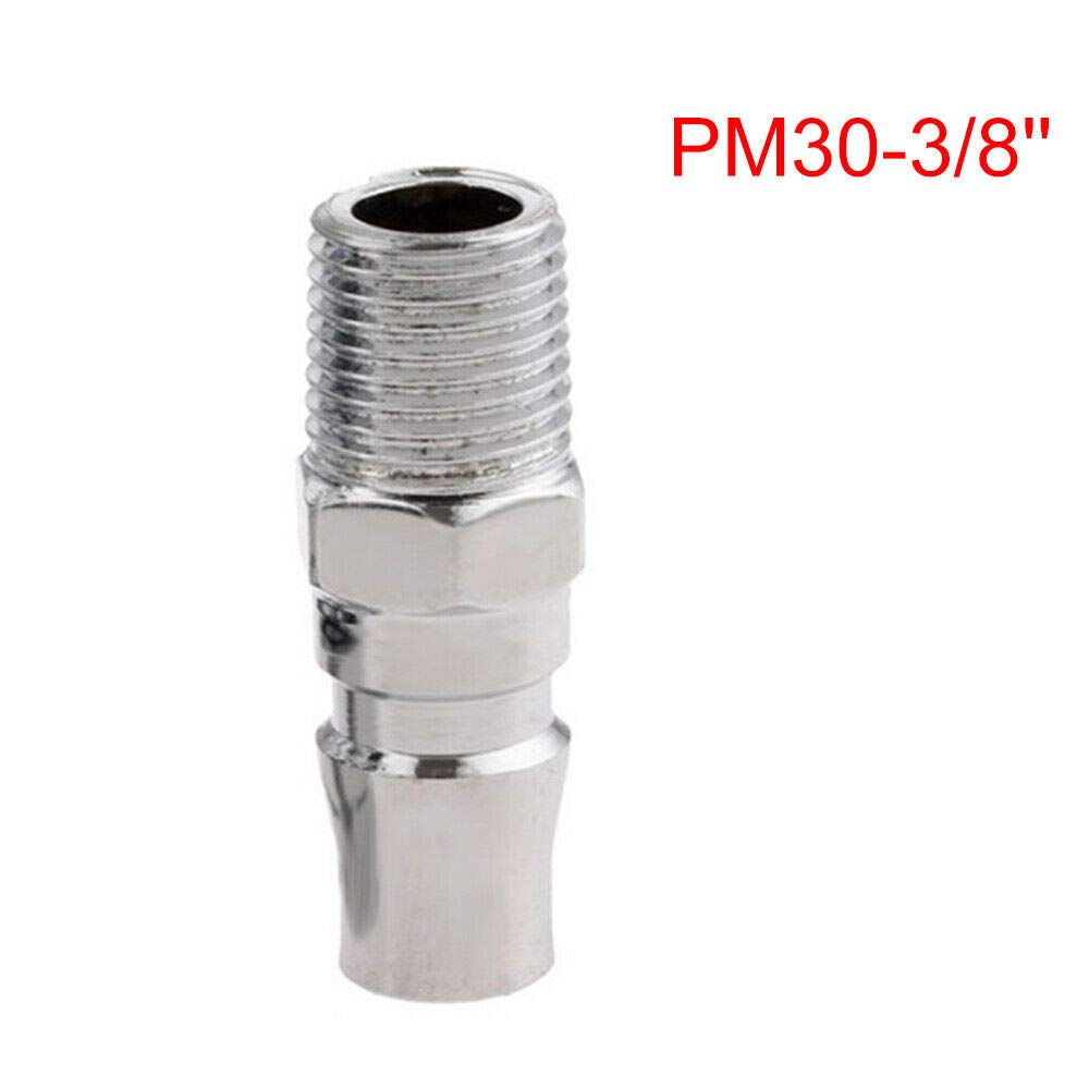 PM30-3/8 "BSP Airline Connettori a sgancio rapido maschio tubo aria raccordo per utensili compressore (confezione da 2)