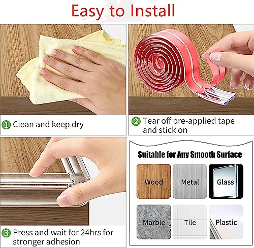 Image of Edge Corner Protector for Baby, E-PRONSE 9.8ft Corner Protector Baby with 4 Corner Guards,Furniture Corner Guard & Edge Safety with Strong Adhesion, 3M, Clear