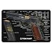 TekMat 1911 Cleaning Mat / 11 x 17 Thick, Durable, Waterproof / Handgun Cleaning Mat Cutaway Design with Parts Diagram and Instructions / Armorers Bench Mat / Black
