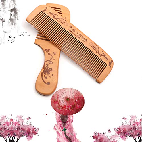 Peine de Madera Artesanal Para Cabello Rizado 2 Piezas miniatura 3