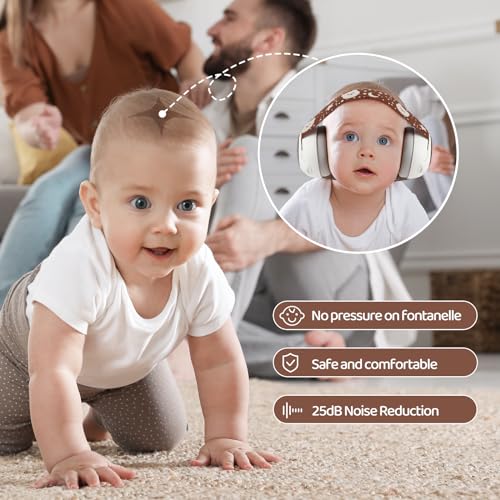 Image of YomauiYee Baby Earmuffs,Bear Infant Headphones Noise Cancelling Baby Ear Protection with Adjustable Headband Sound Proof Headphones, Travel Essentials for Travel