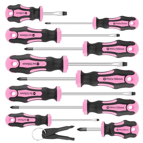 Image of Amartisan 10-Piece Magnetic Screwdrivers Set, 5 Phillips and 5 Slotted Tips Professional Cushion Grip Screwdriver Set