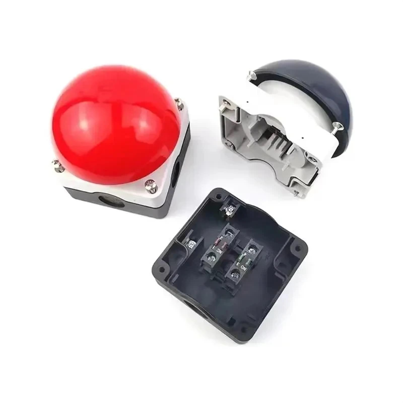 Interruptor de Pedal IP65, Respuesta a Prueba Agua, botón Parada Emergencia CA/CC, empuñadura pie, reinicio automático, Contactor Arranque Bloqueado NO/NC(Red Self-Reset)