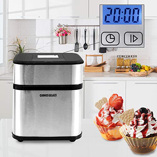 Syntrox Germany Edelstahl Eismaschine, Frozen Yogurt Maschine, Milchshake Maschine und Flaschenkühler Gino Gelati GG-12W – Bild 3