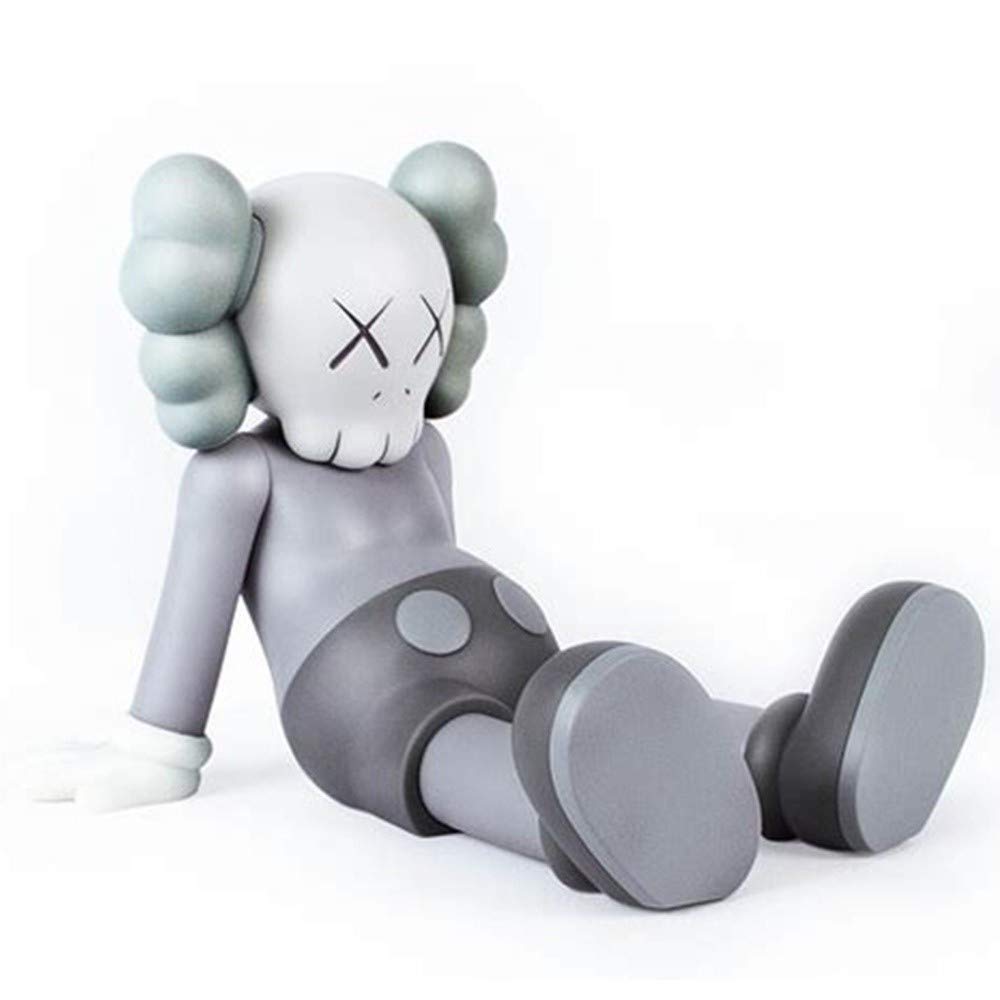 KAWS Sitting Style Doll Art Toys Action Figure Collectible Model Toy Birthday Gift Decoration（20CM/7.8inch） (Color : Gray, Size : High20cm)