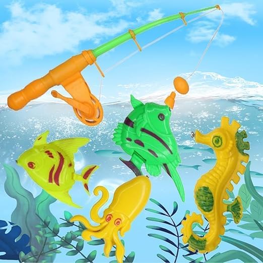 Image of Prime Magnetic Fish Catching Game with Colorful Fishes and Magnetic ROS for Kids (Fishing Game)