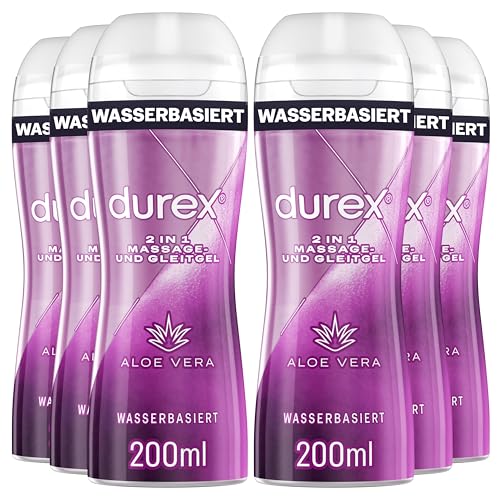 Durex 2 in 1 Massage- und Gleitgel Aloe Vera – Für Ganzkörpermassagen & Intimbereich, mit Massage-Applikator für einfaches Auftragen… – Ansicht 1