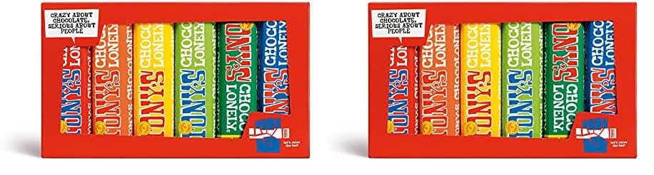 Tony's Chocolonely Rainbow Tasting Pack - 288 Gram - Small Chocolate Bars - 6 Different Flavours - Thank You Gift - Vegetarian - World Teachers Day - Belgium Fairtrade Chocolate (Pack of 2)