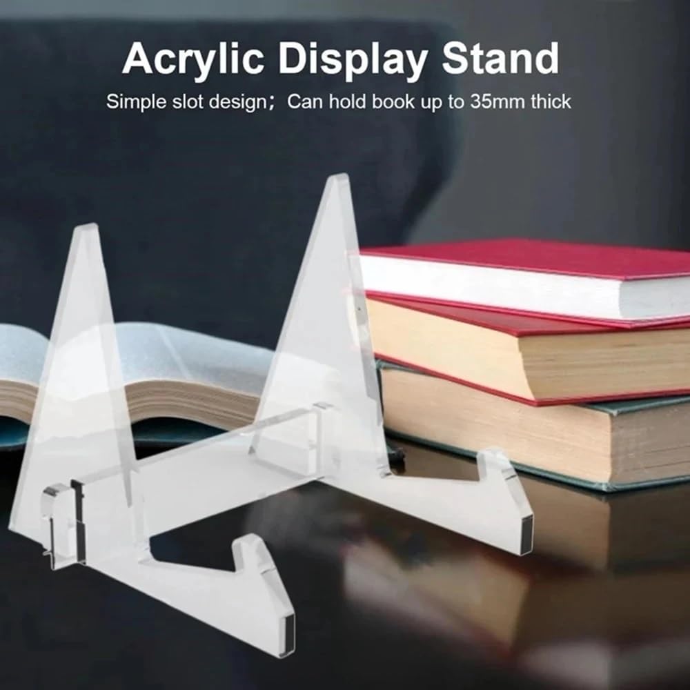 Stojak do przechowywania płyt CD CD Display Rack Acrylic Tablet Holder Book Recipe Book Shelf Magazine Holder Triangular Detachable Book Picture Frame Stojak na płyty(Czarny)