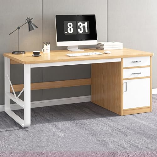 Bureau gaming spacieux en forme de U avec rangement, poste de travail informatique robuste et tiroirs, table d'écriture moderne pour le bureau à domicile, idéale pour les joueurs et les prof
