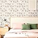Livelynine Coastal Peel and Stick Wallpaper Pink and Green Under The Sea Shells Ocean Beach Wallpaper Pastel Sage Green Light Pink Blush Beachy Coastal Contact Paper for Cabinets Drawers 17.5x78.8
