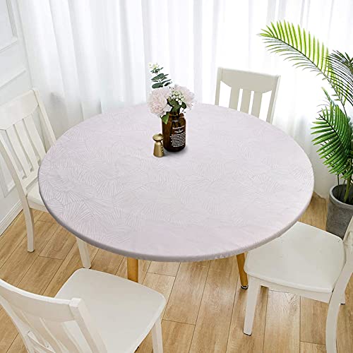 MINGPINHUIUS Elastic Edged Vinyl Round Fitted Tablecloth