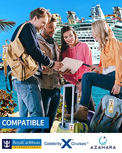 Image of NTONPOWER Cruise Luggage Tags Holders With Steel Loops - Clear Waterproof Document Tags for Royal Caribbean & Celebrity Cruise Ships
