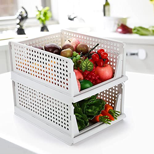 Image of AEXONIZ Wardrobe Organizer Foldable and Stackable Multipurpose Plastic Organizers for Clothes Shirts Tops and Shelf Space Usage for Home Organization and Storage (Multicolour, PACK OF 2)