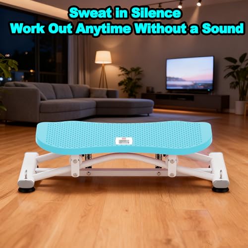 Image of KINMAC 2-in-1 Rocking Stepper with Resistance Bands, Portable Balance Board for Exercise at Home, Quiet Mini Stair Stepper with LCD Monitor, Ski Trainer for Workout Home Gym