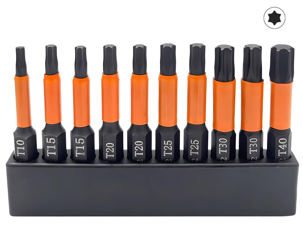 Saipe 10 Pieces Torx Bit Set, S2 Steel Impact Grade Star Bits Set