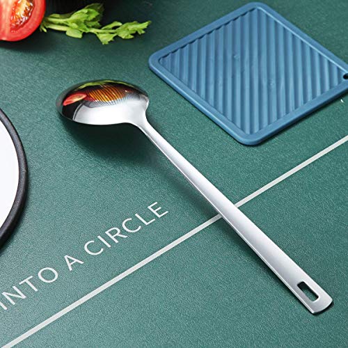 Image of Cooking Spoon, Berglander Stainless Steel Solid Serving, Basting Spoon For Cooking, Kitchen Non-Stick And Heat Resistant, Dishwasher Safe, Easy to Clean