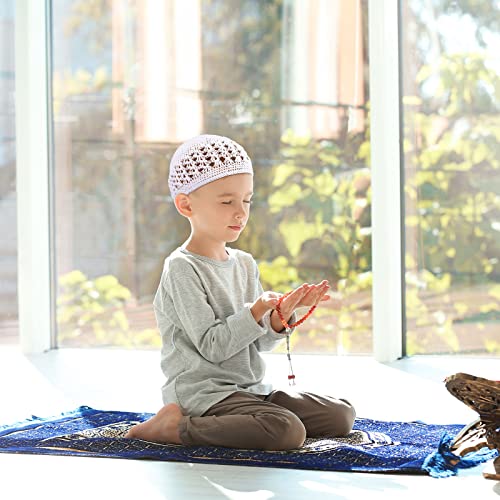 Kufi Hat For Men Knit Kufi Cap Crochet Beanie Kufi Hat Skull Cap For Men Women (Black, White, Brown, 3 Pieces) #TOP3