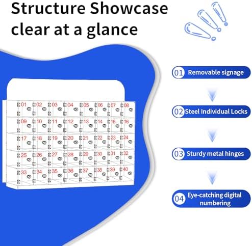 Classroom Cell Phone Locker Box - Lockable Clear Acrylic Storage Cabinet for Schools, Workshops, Gyms & Meeting Rooms - Secure & Durable Storage Solution