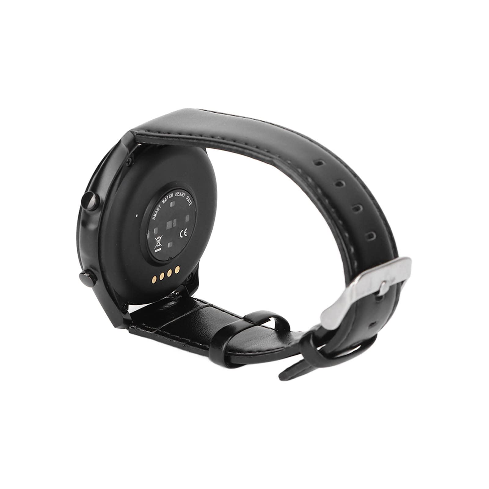 Orologio Intelligente, Monitor Sanitario Multifunzionale Ed Elegante per gli Appassionati di Sport, Pelle Nera e Gomma 47 Mm