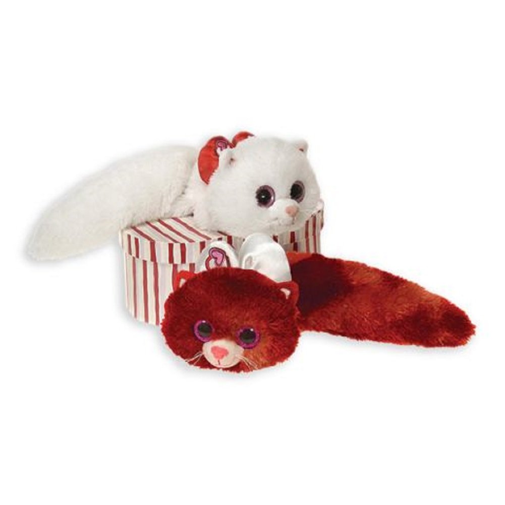 Fiesta Cats Valentines Stuffed Plush Toys Red
