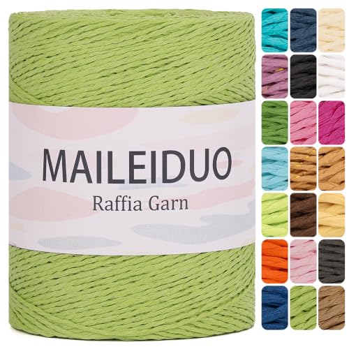 Image of Raffia Yarn for Crochet 2mm X 328 Yards Paper Yarn for Sun Hat Beach Bag