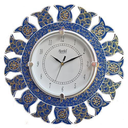 Image of Ajanta Mandala MDF Wooden Wall Clock for Home Decor 33 cm